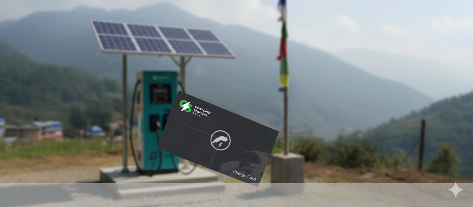 RFID card for electric vehicle charging at Charging Stations Nepal showing tap and charge feature
